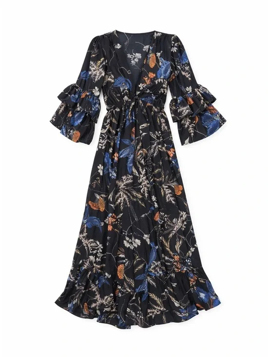 TOV Holy Floral Boho Maxi Dress Small Free People Style Romantic Cottagecore - Picture 3 of 10